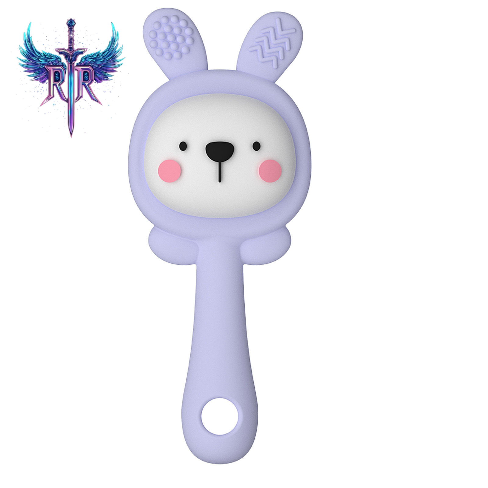 Pure Teething Rattle with Case and Keychain (Silicone)