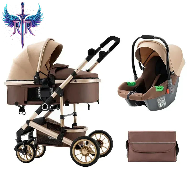 High-Grade Landscape Baby Stroller 3 in 1 With Car Seat and Stroller
