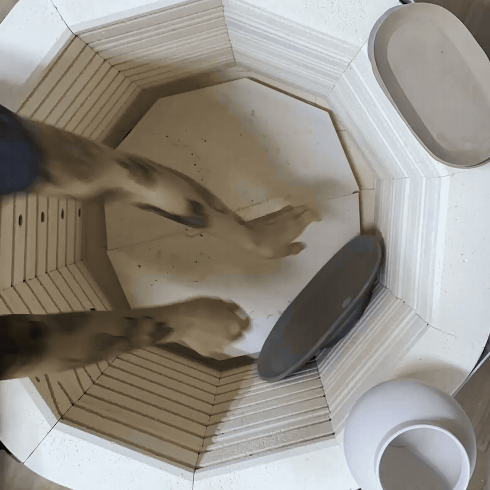 Montagem de um forno de biscoito