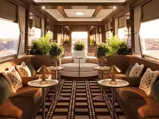 Belmond train interior with art deco inspired interiors
