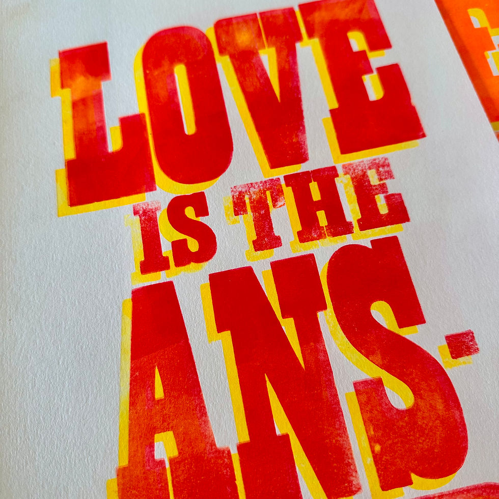 Thumbnail: Love is the Answer Letterpress Print