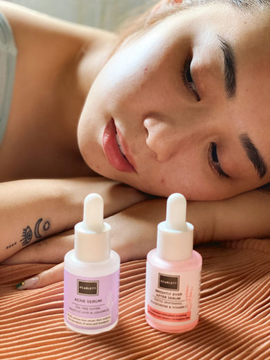 BRIGHTLY EVER AFTER & ACNE SERUM BY SCARLETT WHITENING REVIEW