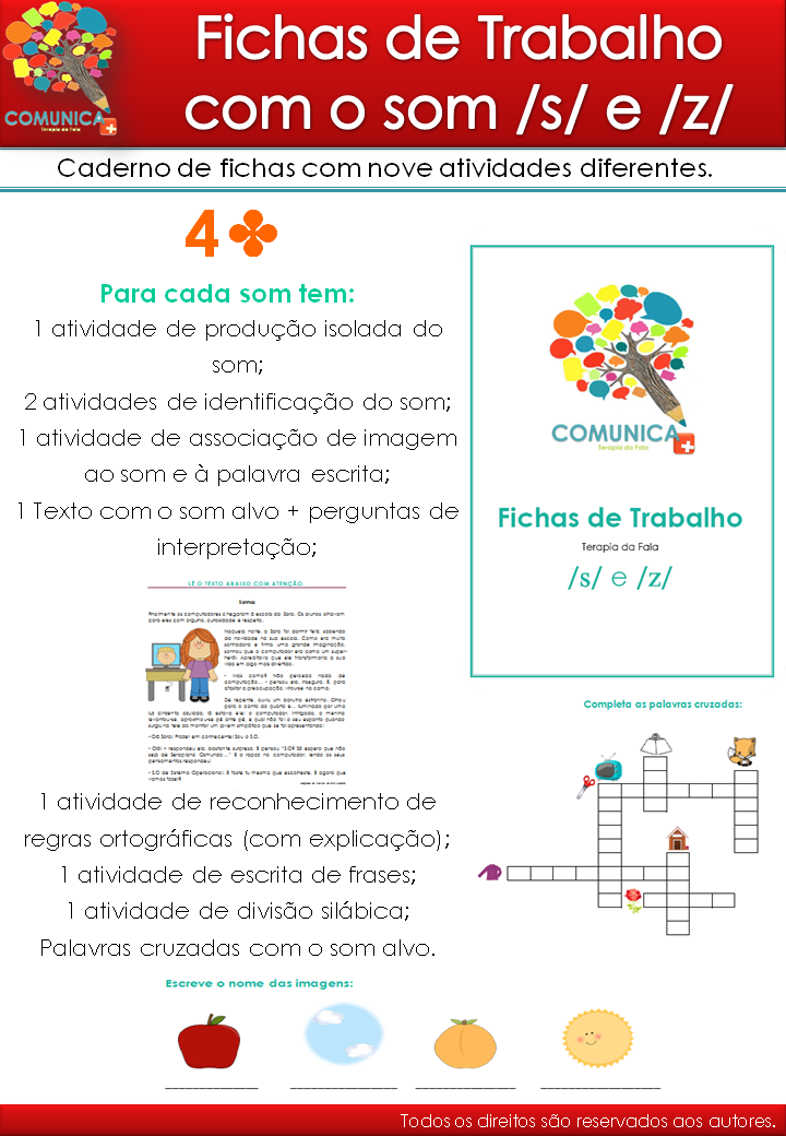 Fichas de trabalho "s" "z"