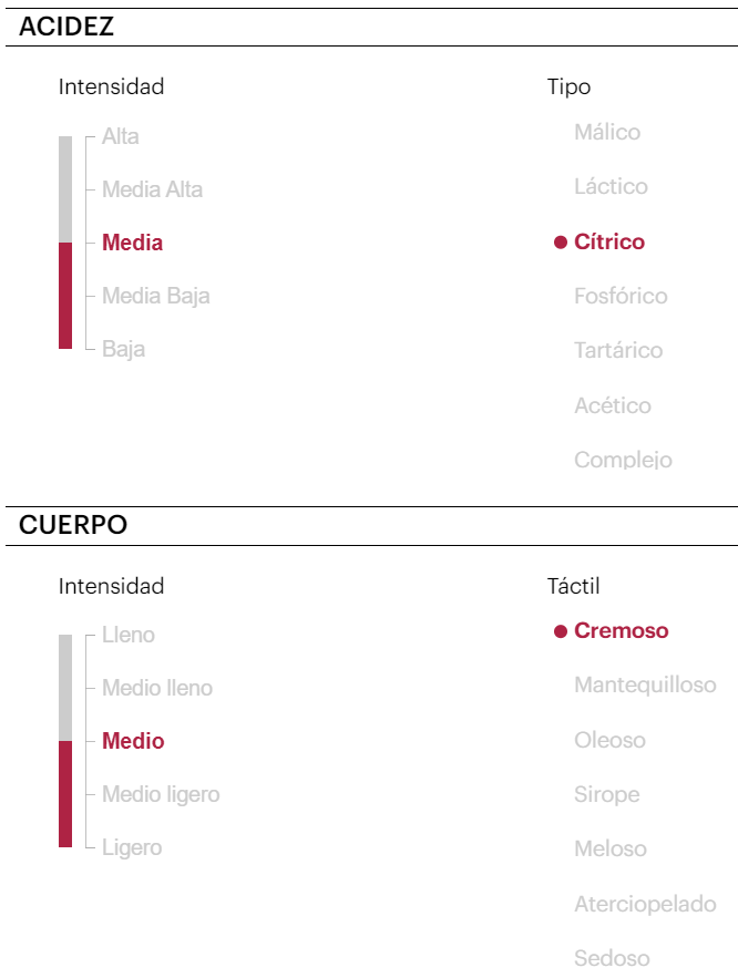 Ficha de acidez y cuerpo Dante Kapó