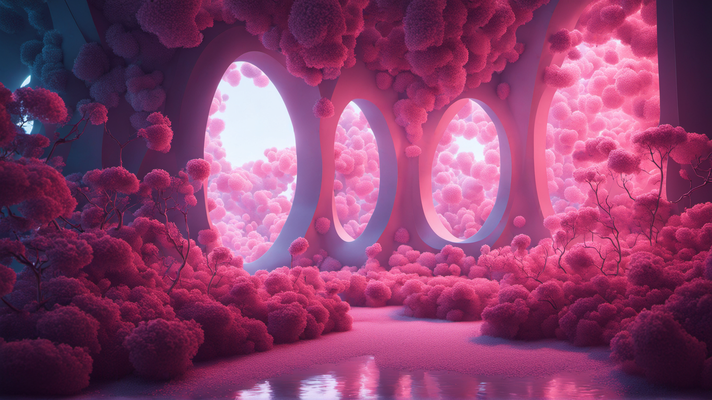 A sculpted art piece of fluidic forms in unity
