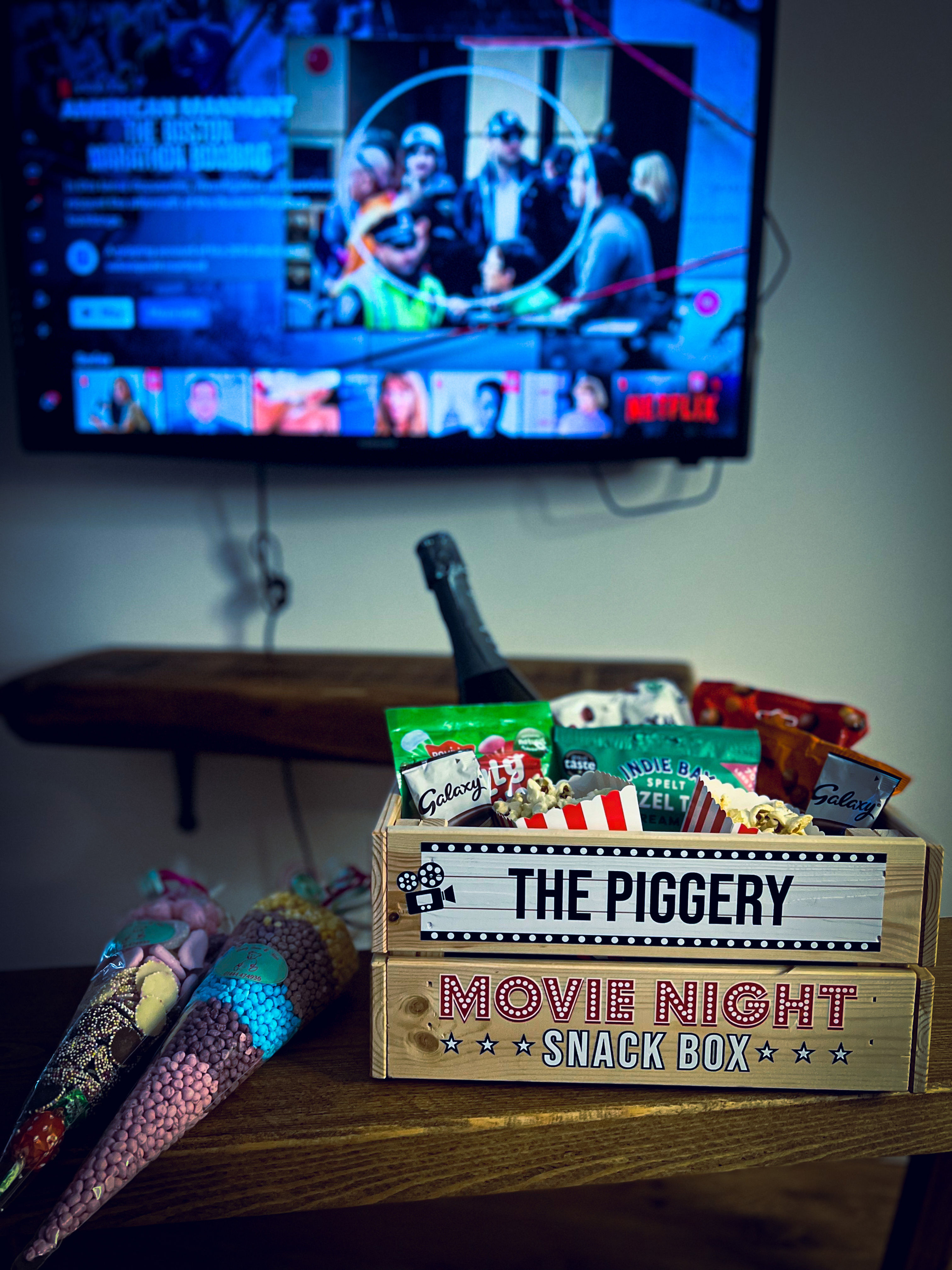 Movie Night Snack Box With Prosecco