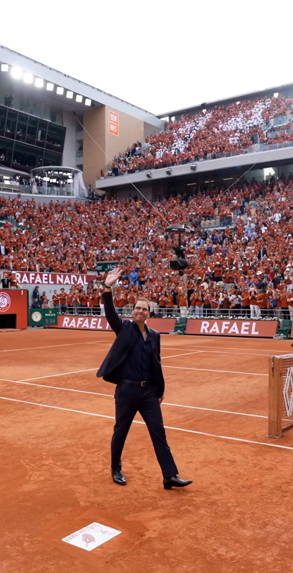 Tributo a Rafael Nadal en Roland Garros. Creditos: @RolandGarros Instagram