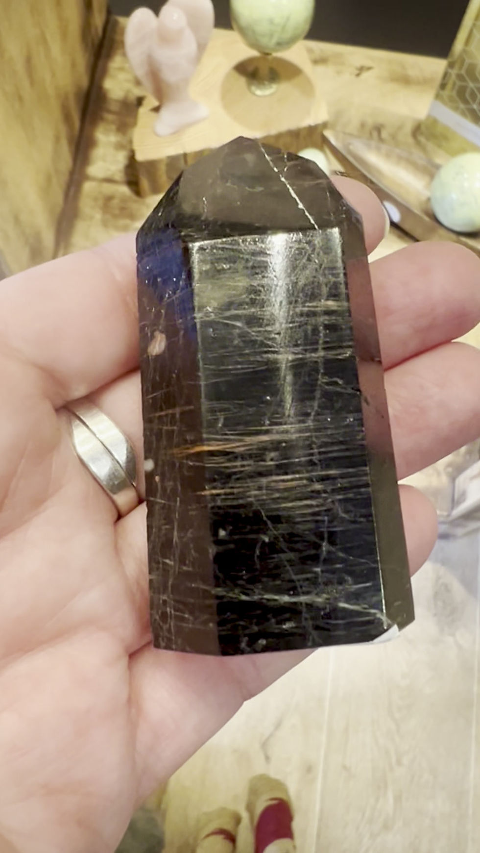 Thumbnail: Black Tourmaline With Red Hematite Crystal Generator