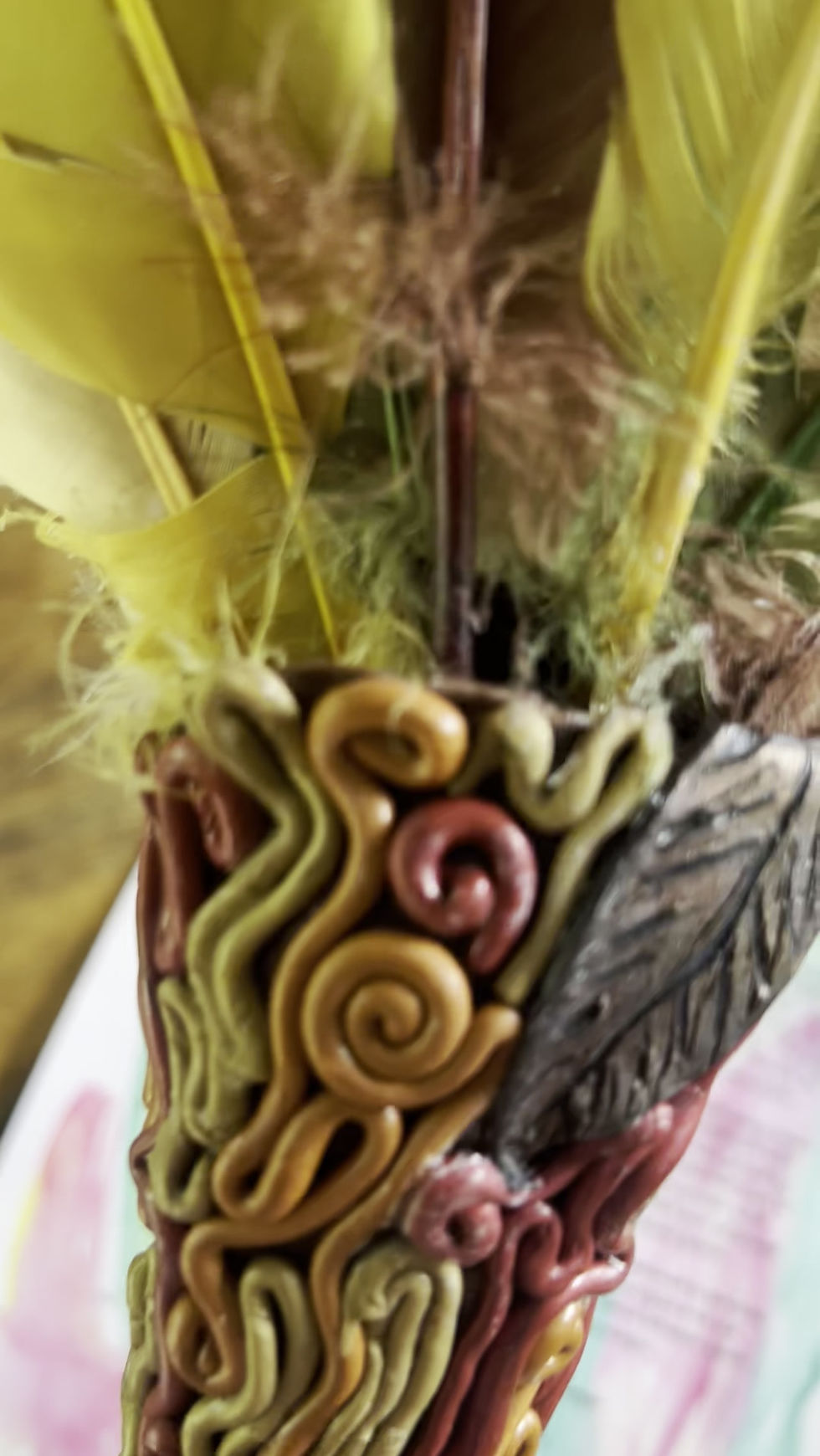 Thumbnail: hand made smudging feather wand