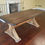 Thumbnail: Antique Oak ~ Light Oak X Base Farmhouse Dining Table