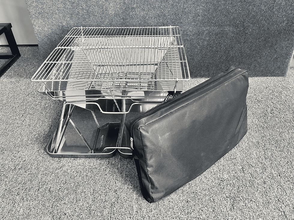 Thumbnail: Campin BBQ Folding Fire Pit – Stainless Steel with Metal Case