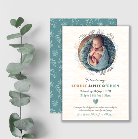 Baby announcement card