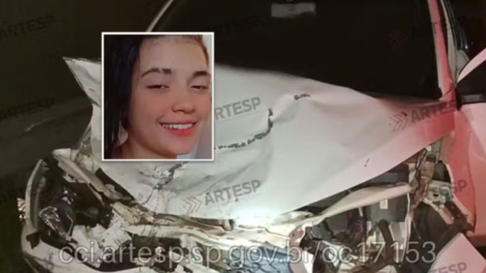 Adolescente de 15 anos morreu após carro capotar e ser atingido por caminhão na SP-310 em Ibaté — Foto: CCI/Artesp/Redes sociais
