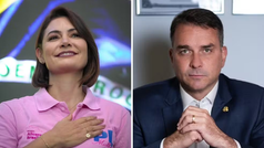 Flávio Bolsonaro diz aguardar Michelle e nega crise na campanha