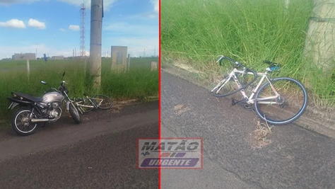 Colisão entre moto e bicicleta deixa dois feridos no Jardim Paraíso