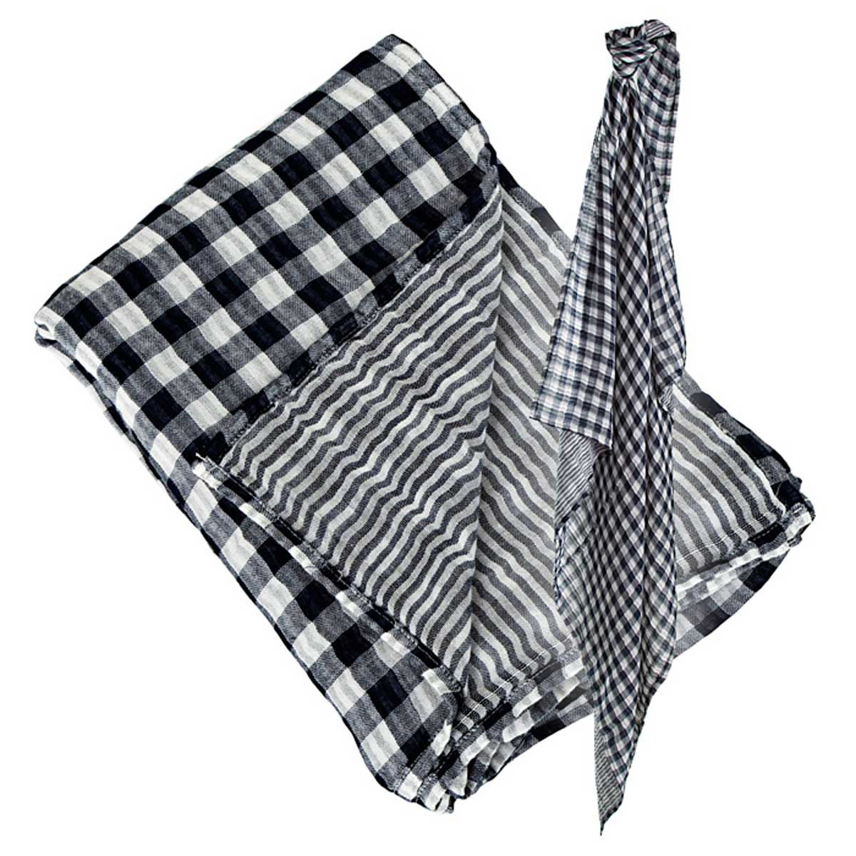 Classic Navy - Reversible Muslin Wrap