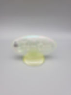 Thumbnail: Fenton Glass Carnival Vaseline Opal Oval Logo Dealer Sign