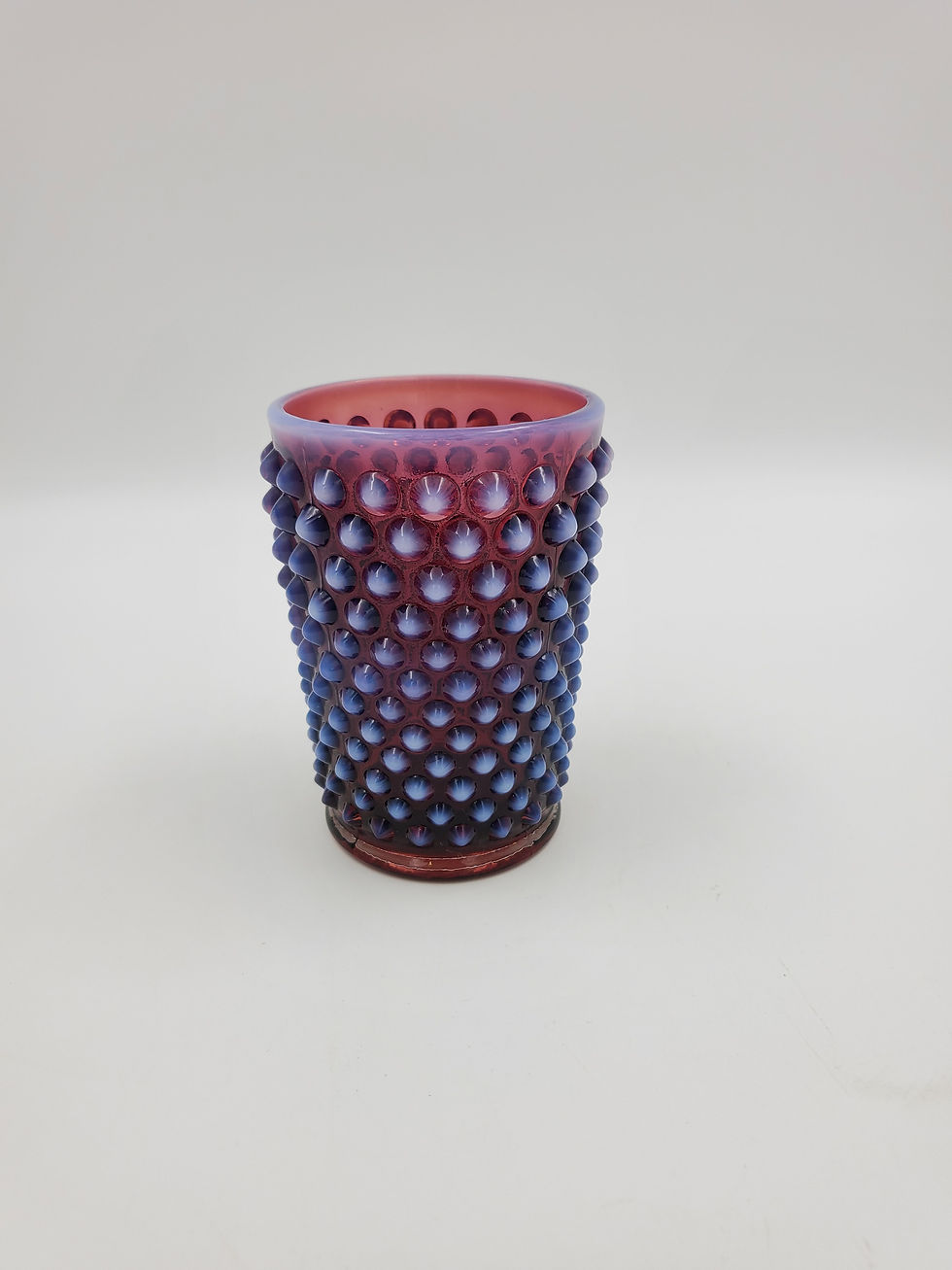 Fenton Glass Hobnail Opalescent Plum Purple Tumbler Drinking Glass
