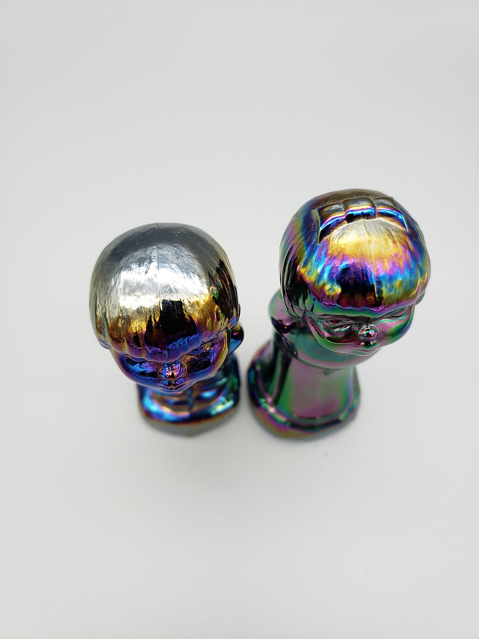 Thumbnail: Fenton Glass Carnival Amethyst Kissing Boy Girl Figurine