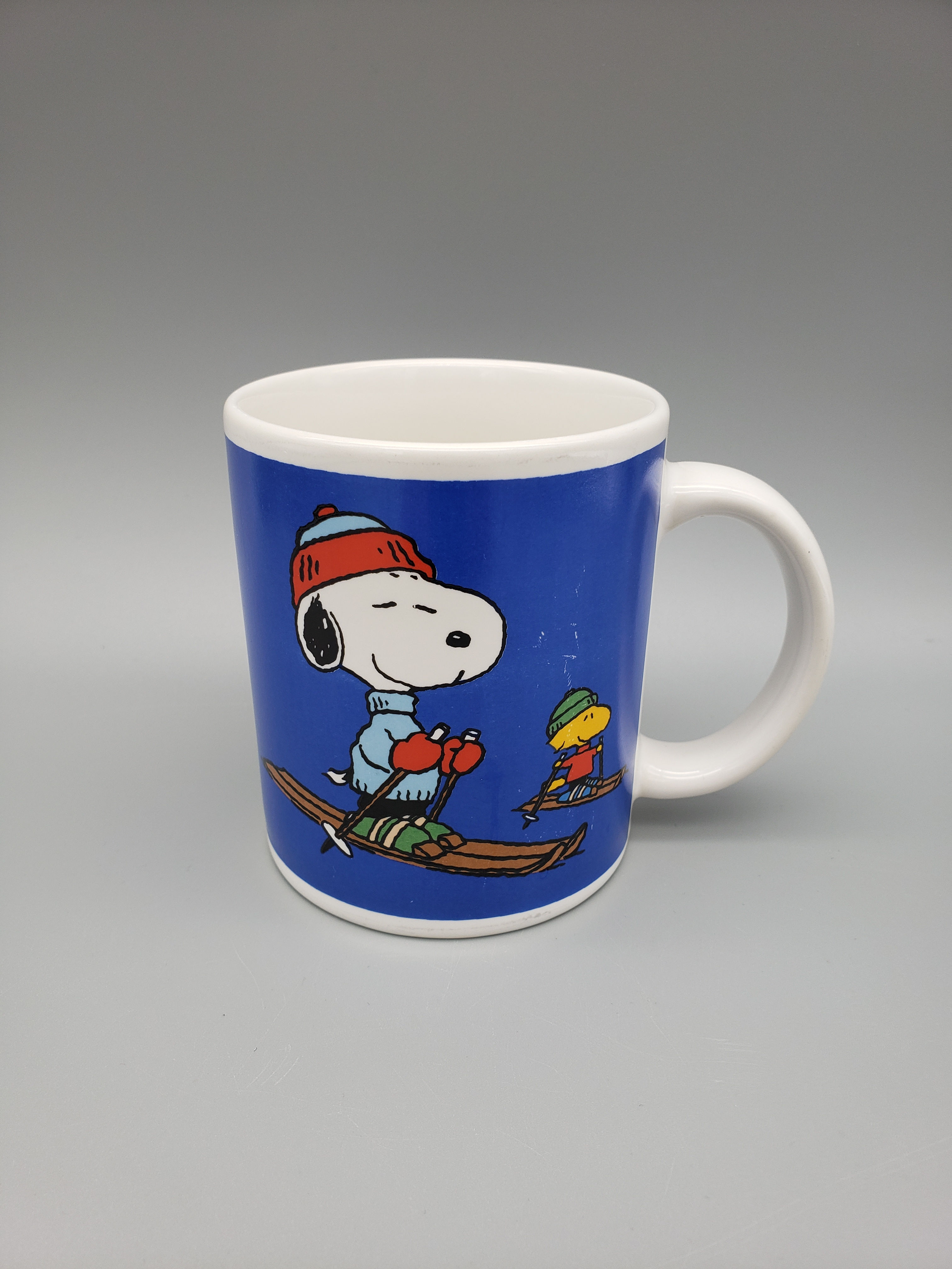 Peanuts Snoopy Woodstock Christmas Blue Mug Cup