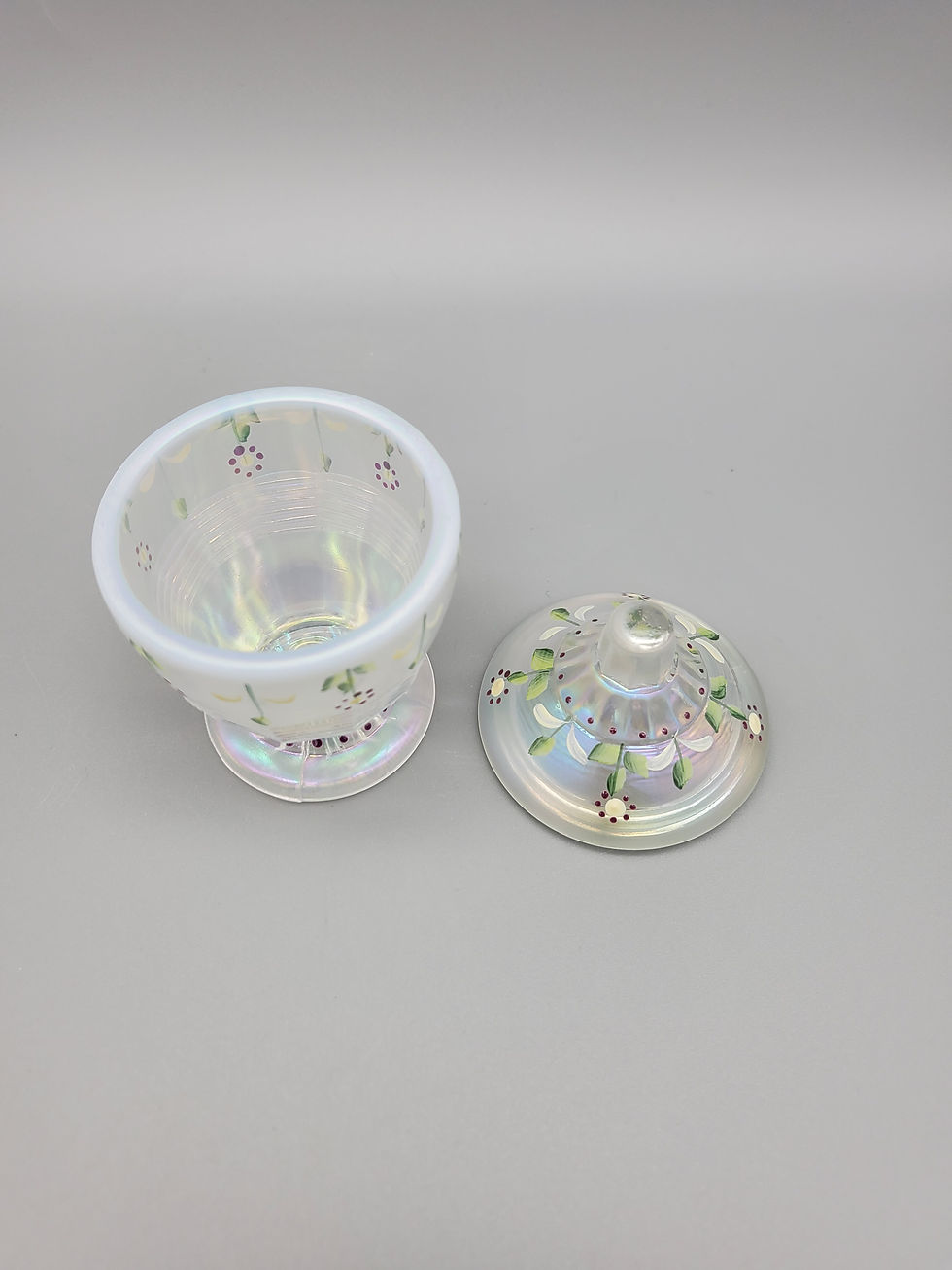 Thumbnail: Fenton Glass Opalescent Mini Child Dish Tea Set