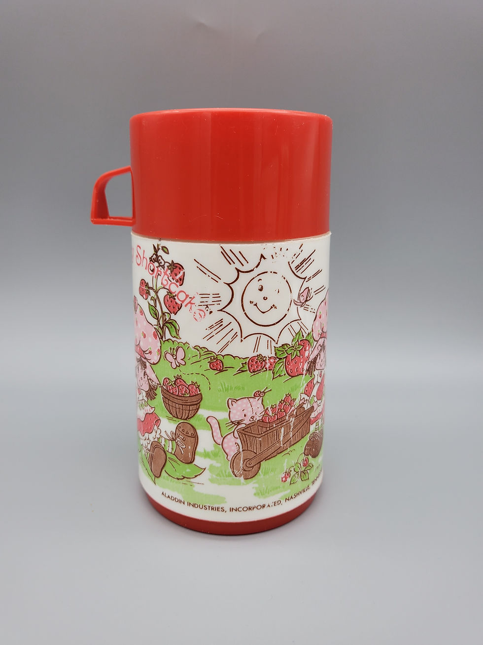 Thumbnail: Aladdin 1980 Strawberry Shortcake Metal Lunch Box with Thermos