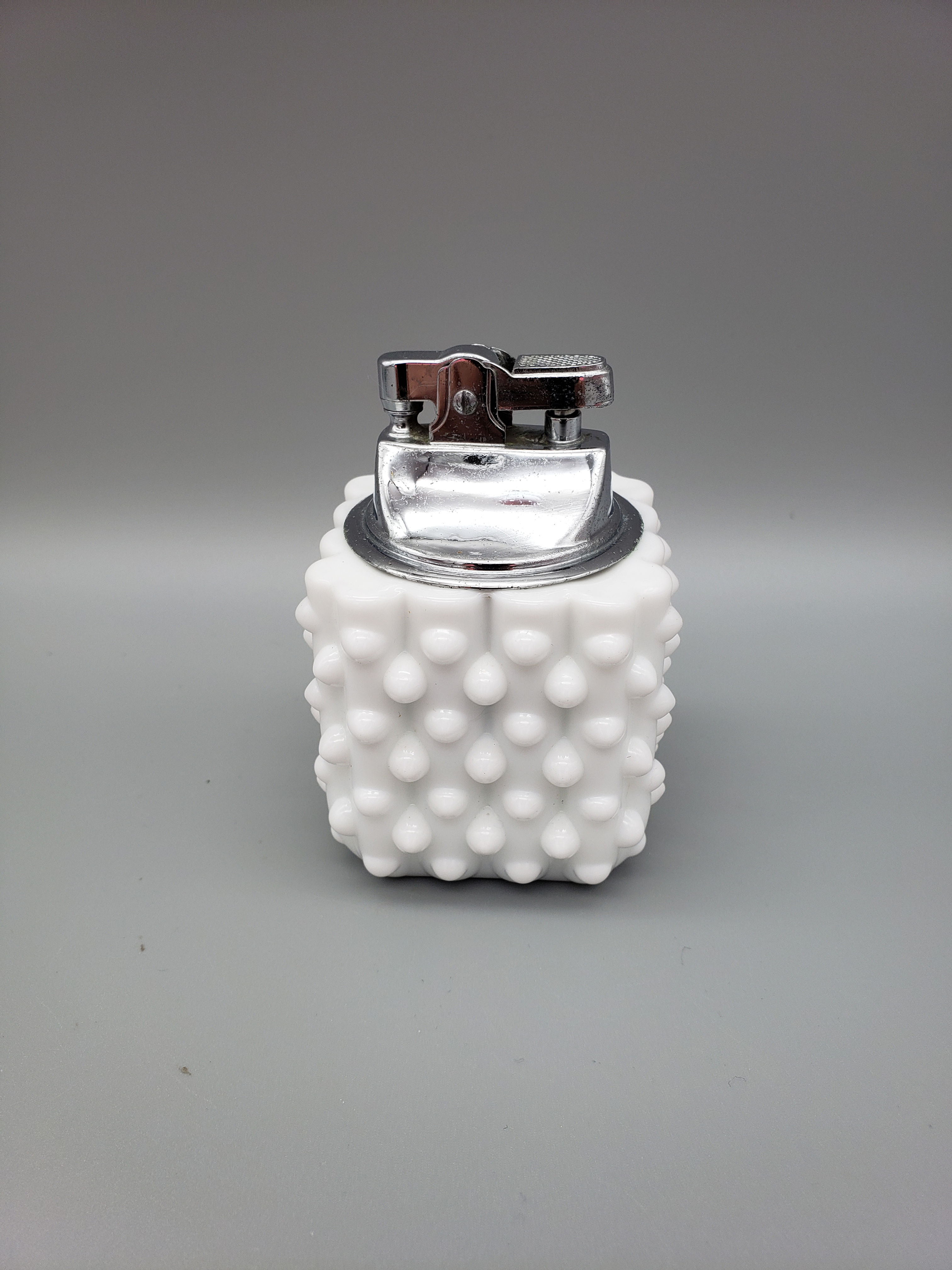 Fenton Milk Glass White Hobnail Lighter