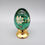 Thumbnail: Fenton Glass Gold Pedestal Green Egg Figurine Hand Painted