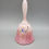 Thumbnail: Fenton Glass Satin Pink Rose Bell Hand Painted Blossom Blue Bird