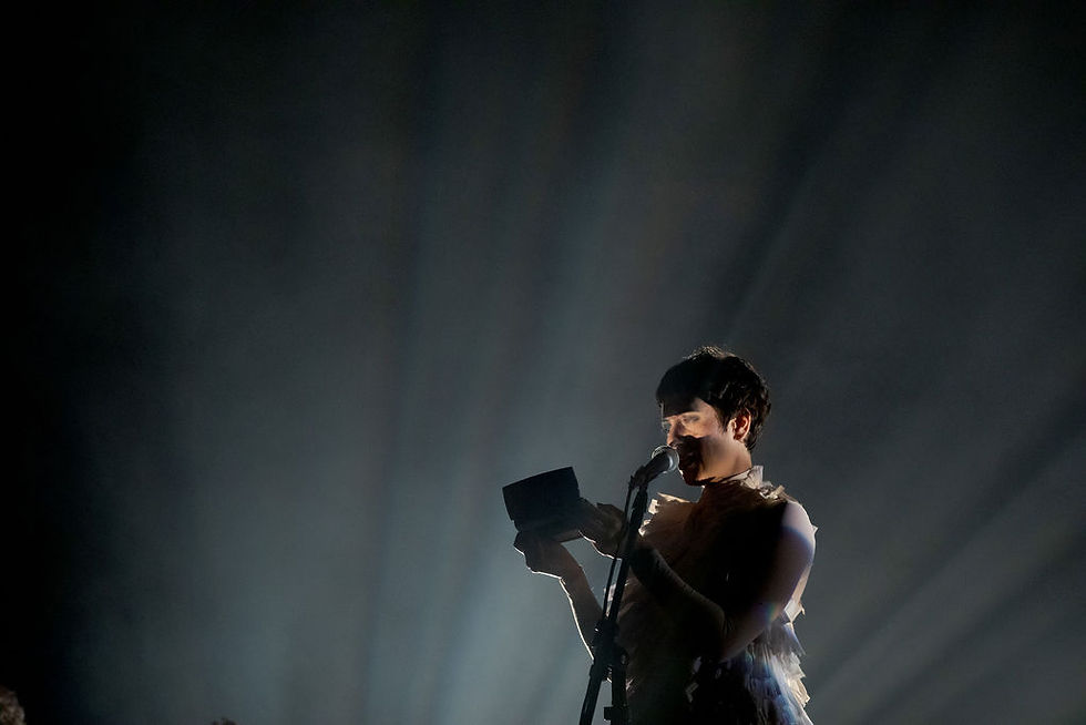 Lívia Nestrovski, no palco do Teatro Ouro Verde | Foto: Fábio Alcover