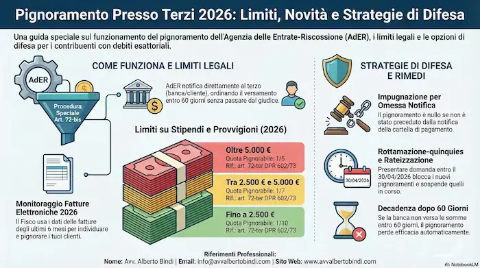 Infografica: pignoramento presso terzi agenzia entrate