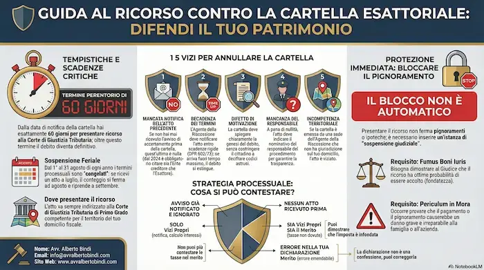 Infografica: su ricorso cartella esattoriale e tutto quello che c'è da sapere