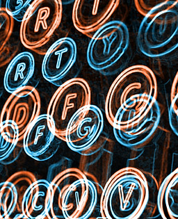 Neon Typewriter Keys