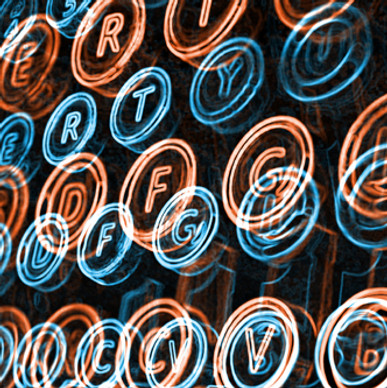 Neon Typewriter Keys