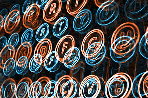 Neon Typewriter Keys