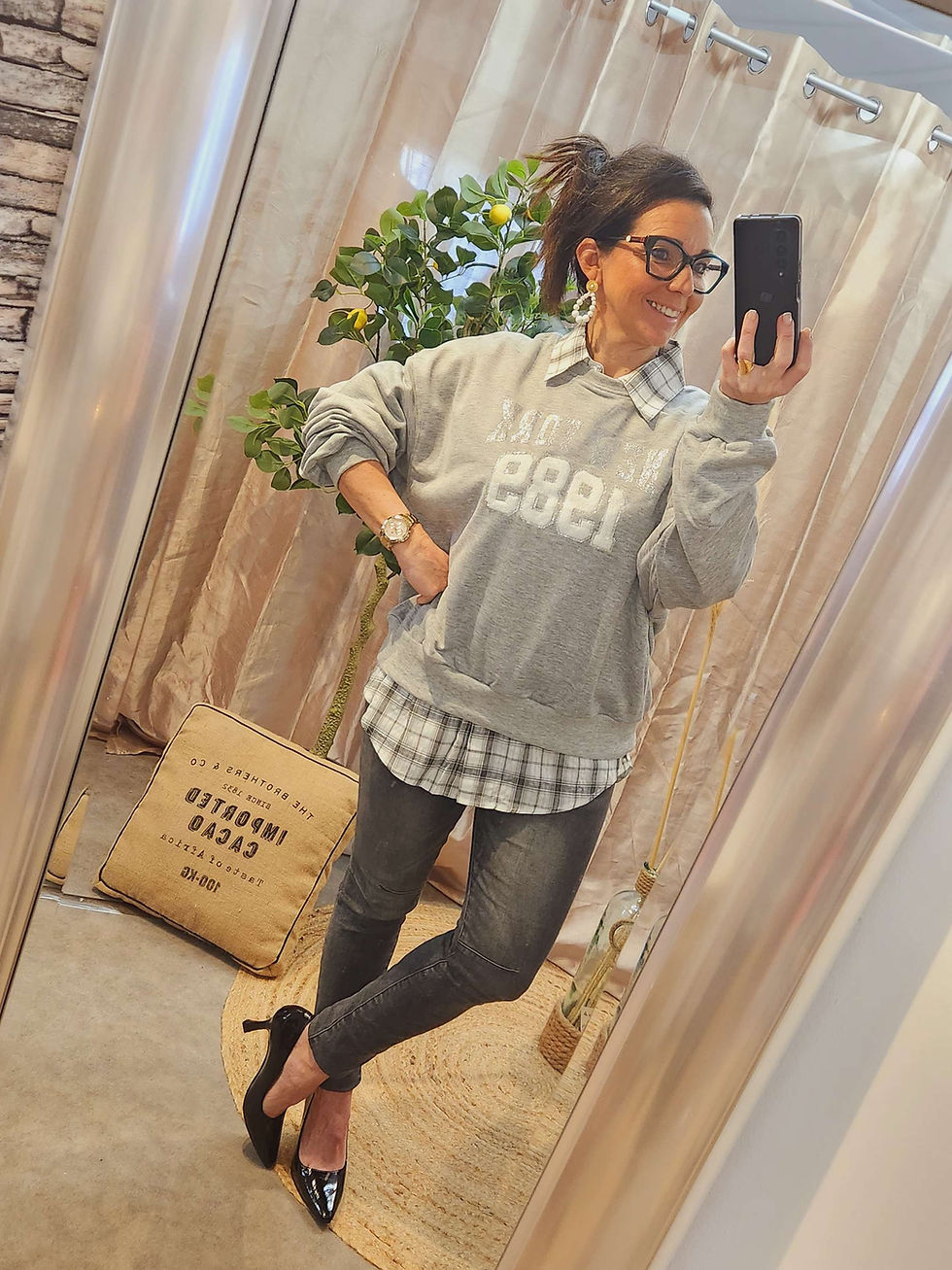 Miniature : Sweat gris clair New York 