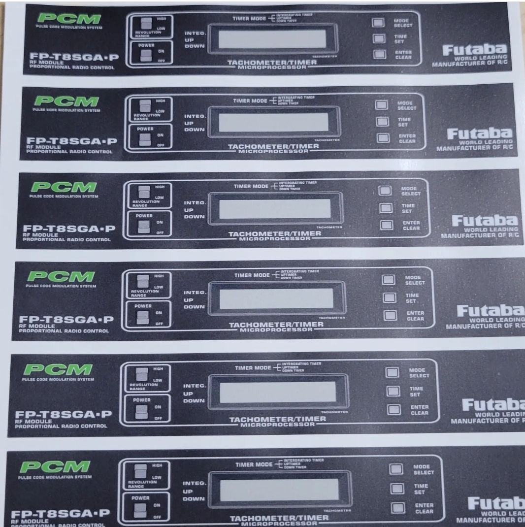 Replacement labels for Conquest and Attack Transmitters FP-T8SGA-P Green PCM 