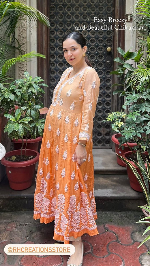 lucknowi dress designs Ready to wear Off white Lucknowi Chikankari Annarkali Gown YouNari