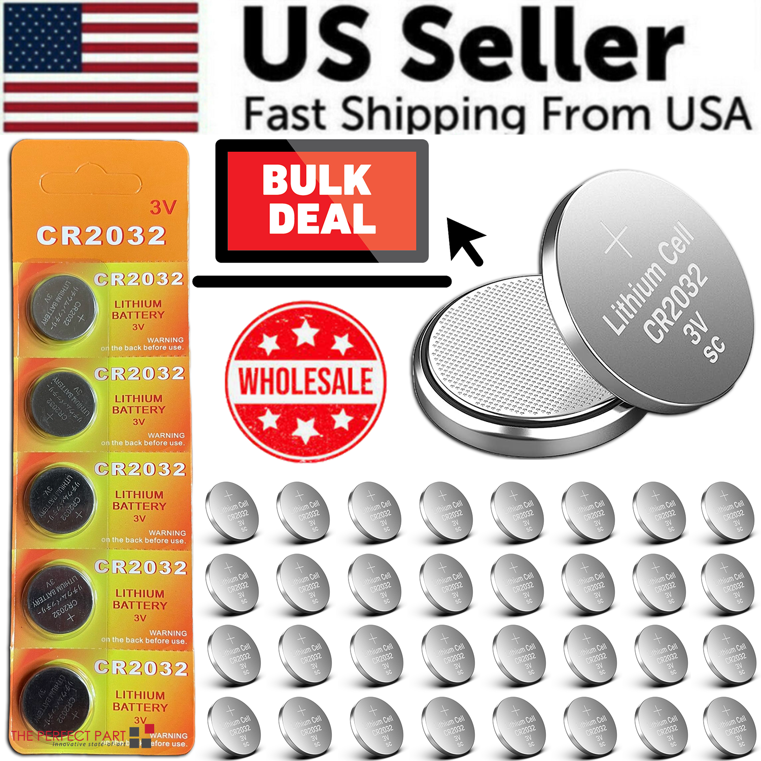 5-50x LITHIUM BATTERY 3V CR2032 CR 2032 BR2032 DL2032 Remote Button Cell Watch