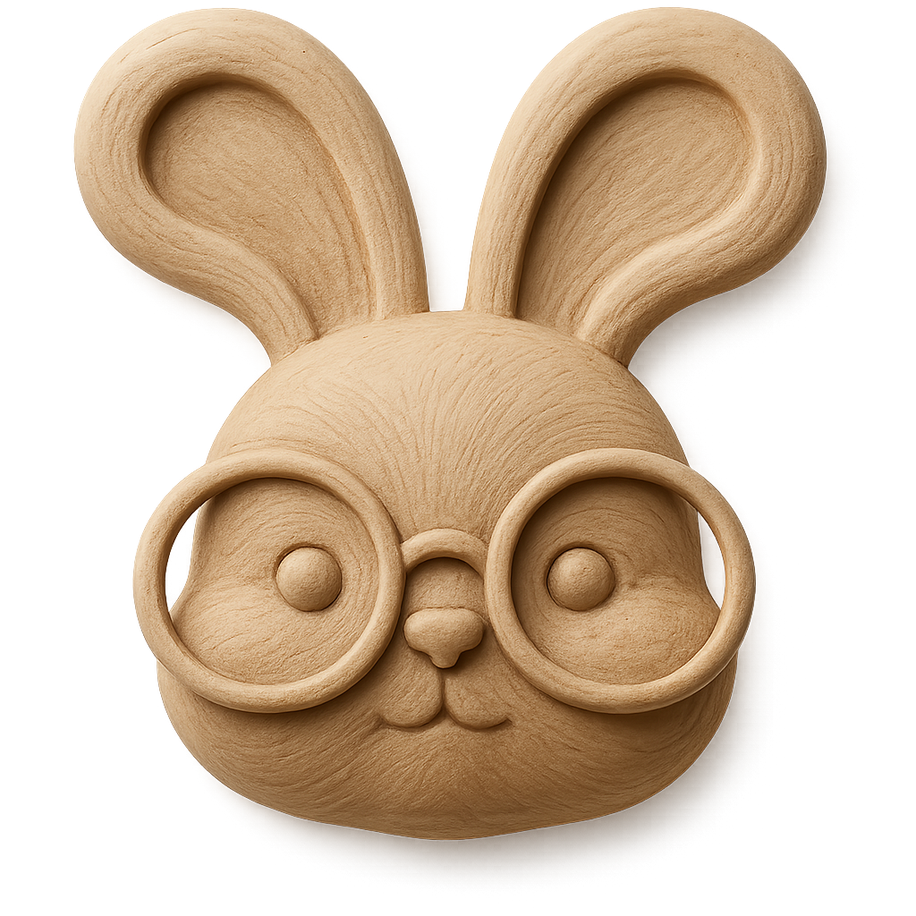 Easter Bunny with Glasses, STL (Files will be emailed to you within 2