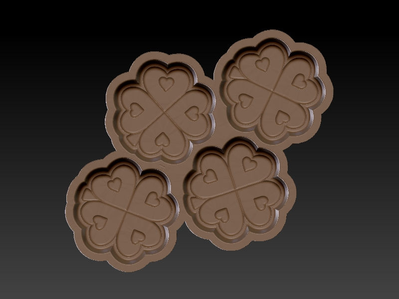 Care of the Bear Heart Clover, x4 Multi Mould (can be resized to desired size)