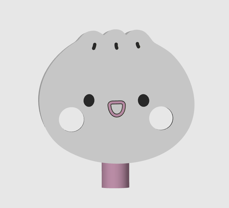 Smiling Kawaii Dumpling Wand (Wand Handle Not Included)