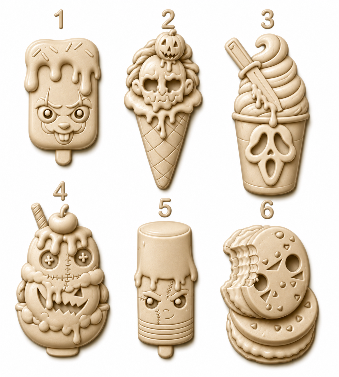 Halloween Food Set, Bath Bomb Mould or Stl File