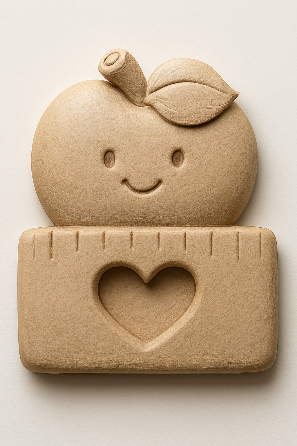 Kawaii Apple with Ruler, Stl (File emailed within 72 hours)