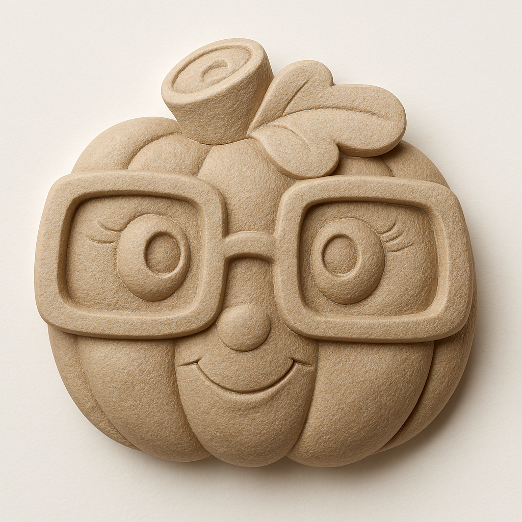Kawaii Pumpkin Nerd, Stl (File emailed within 72 hours)