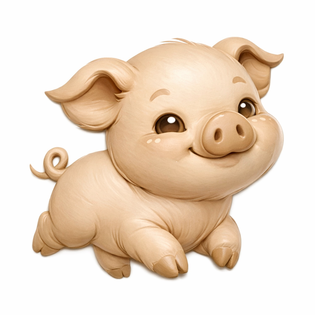 Cute Baby Pig, STL (Files will be emailed to you within 24-72 hours)