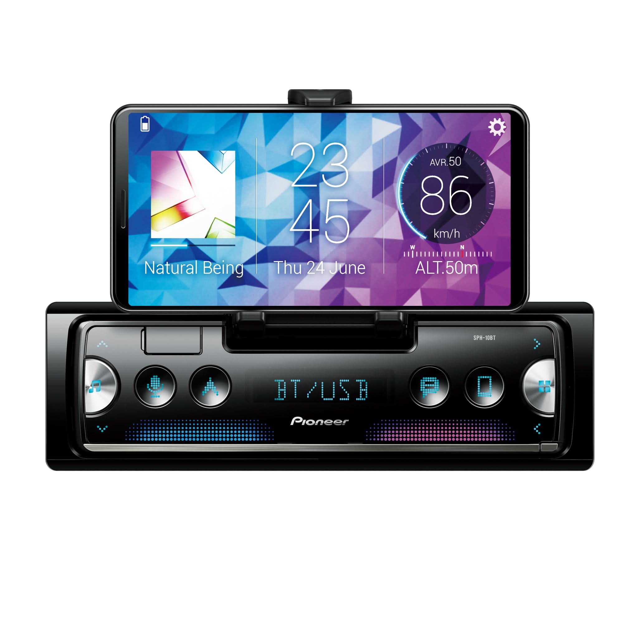 Pioneer SPH-10BT Single-DIN Smart Sync Smartphone Receiver + Smartphone Dock