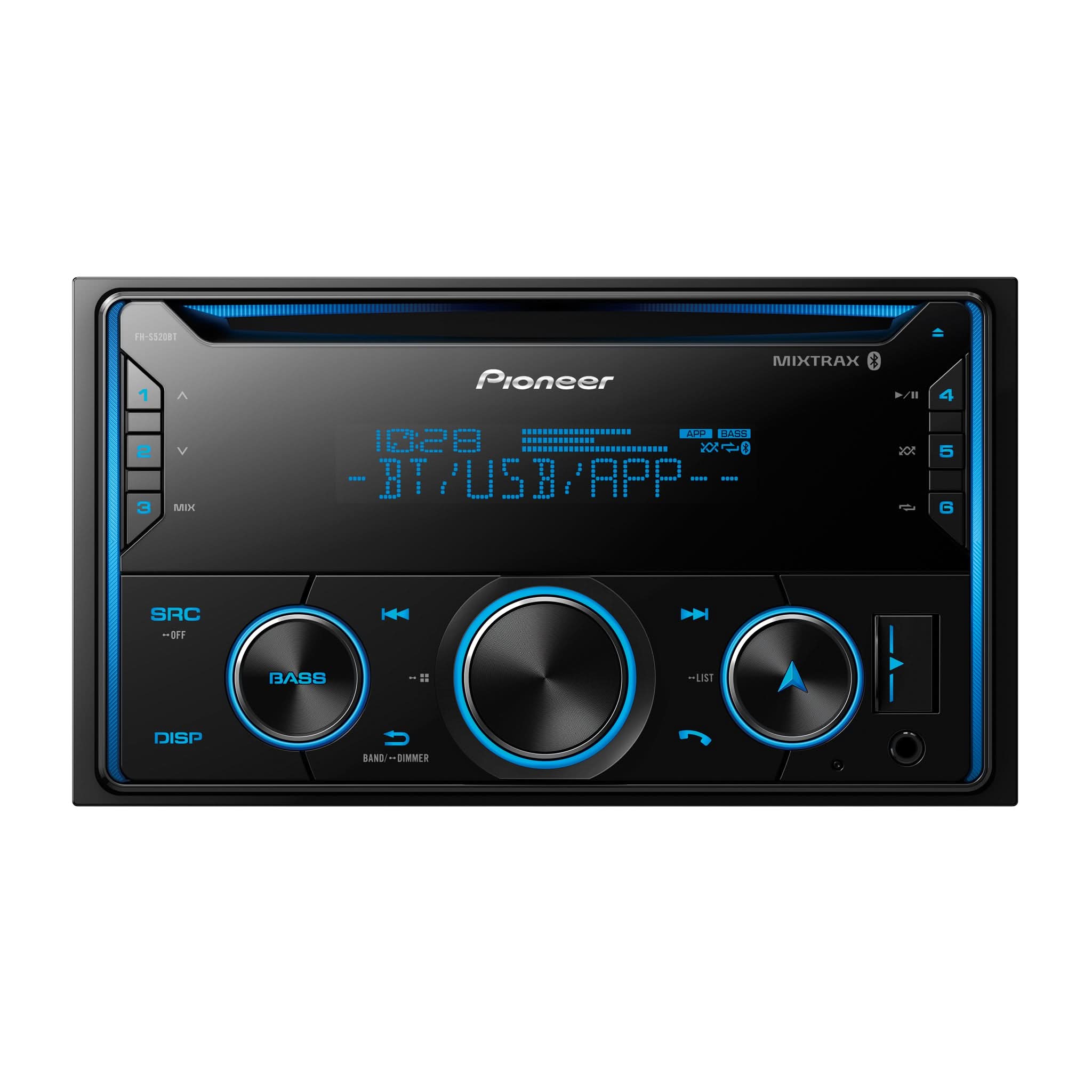 Pioneer FH-S520BT Double-DIN CD Car Stereo Receiver with Bluetooth Variable Colo