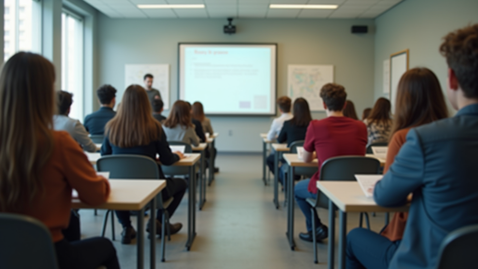Eye-level view of a classroom setting with students engaged in a workshop