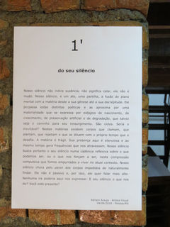 Foto: 1’ do seu silêncio, 2018.